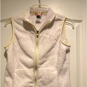 North face white fleece vest size S